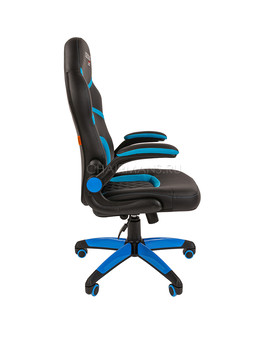 Кресло геймерское Chairman GAME 18 экопремиум черный/голубой, изображение 3