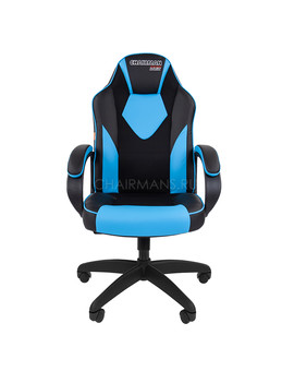 Кресло геймерское Chairman GAME 17 экопремиум черный/голубой, изображение 2