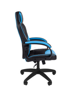 Кресло геймерское Chairman GAME 17 экопремиум черный/голубой, изображение 3