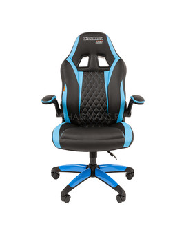Кресло геймерское Chairman GAME 15 экопремиум черный/голубой, изображение 2