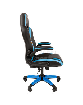 Кресло геймерское Chairman GAME 15 экопремиум черный/голубой, изображение 3