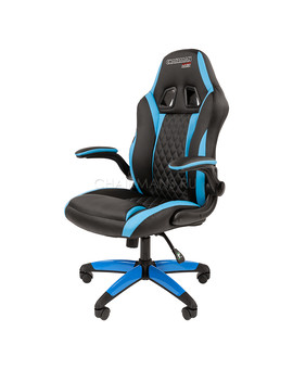 Кресло геймерское Chairman GAME 15 экопремиум черный/голубой, изображение 4