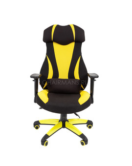Кресло геймерское Chairman GAME 14 ткань черный/желтый, изображение 2