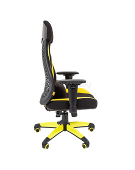 Кресло геймерское Chairman GAME 14 ткань черный/желтый, изображение 3