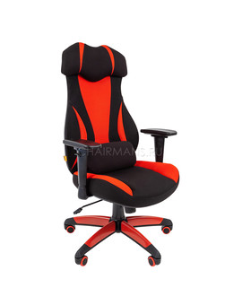 Кресло геймерское Chairman GAME 14 ткань черный/красный, изображение 1