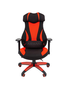 Кресло геймерское Chairman GAME 14 ткань черный/красный, изображение 2