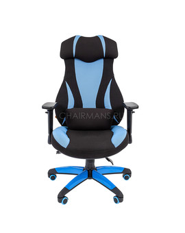 Кресло геймерское Chairman GAME 14 ткань черный/голубой, изображение 2