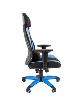 Кресло геймерское Chairman GAME 14 ткань черный/голубой, изображение 3