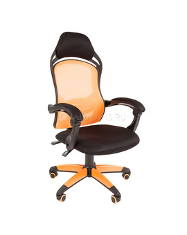 Кресло геймерское Chairman GAME 12 сетка/ткань оранжевый/черный, изображение 1