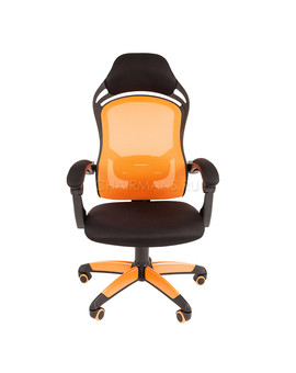 Кресло геймерское Chairman GAME 12 сетка/ткань оранжевый/черный, изображение 2