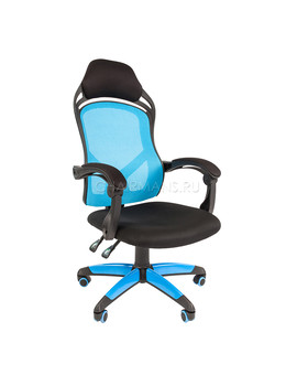 Кресло геймерское Chairman GAME 12 сетка/ткань голубой/черный, изображение 1