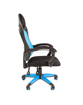 Кресло геймерское Chairman GAME 12 сетка/ткань голубой/черный, изображение 3