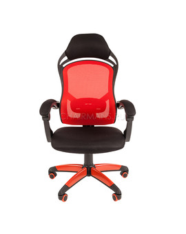 Кресло геймерское Chairman GAME 12 сетка/ткань красный/черный, изображение 2