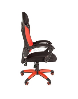 Кресло геймерское Chairman GAME 12 сетка/ткань красный/черный, изображение 3