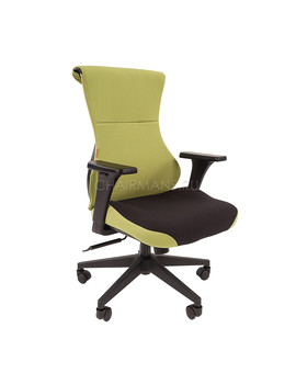 Кресло геймерское Chairman GAME 10 ткань черный/зеленый, изображение 1