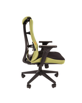 Кресло геймерское Chairman GAME 10 ткань черный/зеленый, изображение 3