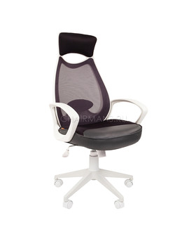 Кресло оператора Chairman 840 white сетка/ткань/экокожа серый, изображение 1