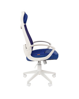 Кресло оператора Chairman 840 white сетка/ткань/экокожа синий, изображение 3