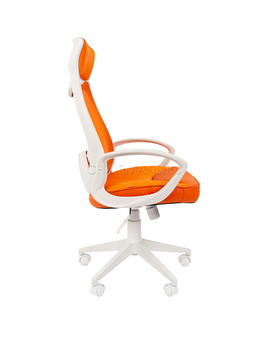 Кресло оператора Chairman 840 white сетка/ткань/экокожа оранжевый, изображение 3