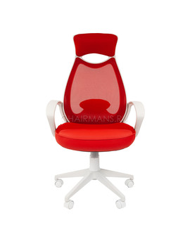 Кресло оператора Chairman 840 white сетка/ткань/экокожа красный, изображение 2