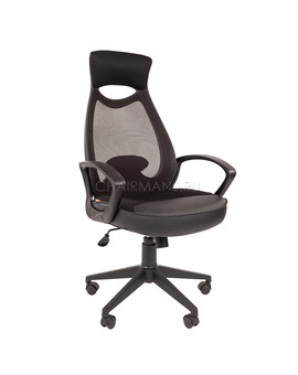 Кресло оператора Chairman 840 black сетка/ткань/экокожа черный, изображение 1