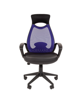 Кресло оператора Chairman 840 black сетка/ткань/экокожа синий/черный, изображение 2