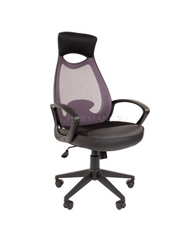 Кресло оператора Chairman 840 black сетка/ткань/экокожа серый/черный, изображение 1