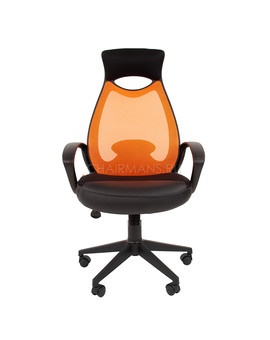 Кресло оператора Chairman 840 black сетка/ткань/экокожа оранжевый/черный, изображение 2