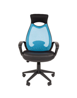 Кресло оператора Chairman 840 black сетка/ткань/экокожа голубой/черный, изображение 2