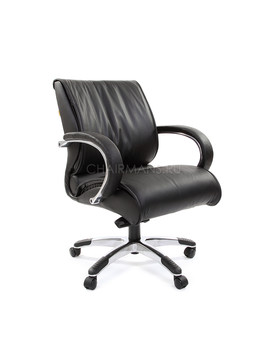 Кресло оператора Chairman 444 кожа черный, изображение 1