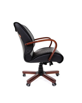 Кресло оператора Chairman 444 WD кожа черный, изображение 3