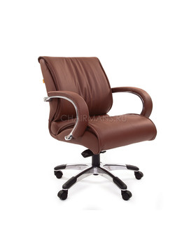 Кресло оператора Chairman 444 кожа коричневый, изображение 1