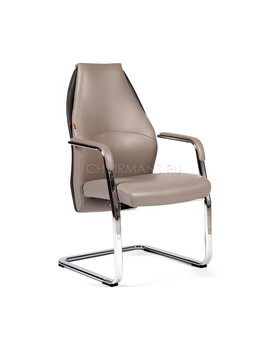 Кресло посетителя Chairman BASIC V экопремиум светло-бежевый/темно-серый, изображение 1