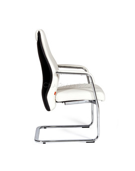 Кресло посетителя Chairman BASIC V экопремиум белый/черный, изображение 3