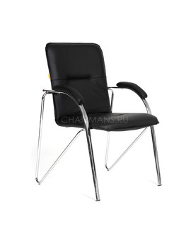 Кресло посетителя Chairman 850 экокожа черный, изображение 1