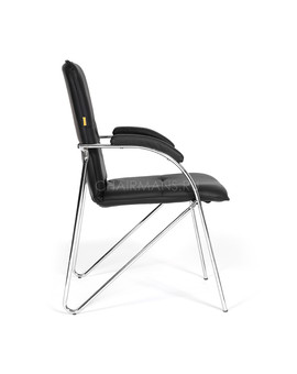 Кресло посетителя Chairman 850 экокожа черный, изображение 3