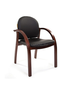 Кресло посетителя Chairman 659 темный орех/экокожа Теrrа черный матовый, изображение 1