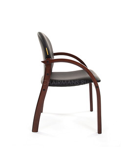 Кресло посетителя Chairman 659 темный орех/экокожа Теrrа черный матовый, изображение 3