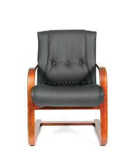 Кресло посетителя Chairman 653V кожа черный, изображение 3