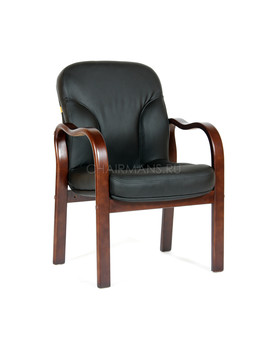 Кресло посетителя Chairman 658 кожа черный, изображение 1