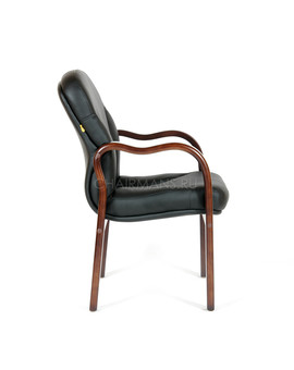 Кресло посетителя Chairman 658 кожа черный, изображение 3