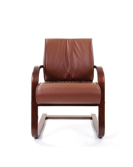 Кресло посетителя Chairman 445 WD кожа коричневый, изображение 2