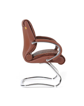 Кресло посетителя Chairman 445 кожа коричневый, изображение 3