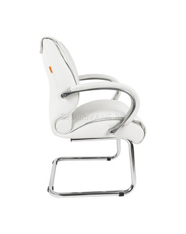 Кресло посетителя Chairman 445 кожа белый, изображение 3