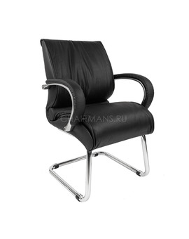 Кресло посетителя Chairman 445 кожа черный, изображение 1