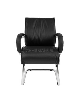 Кресло посетителя Chairman 445 кожа черный, изображение 2