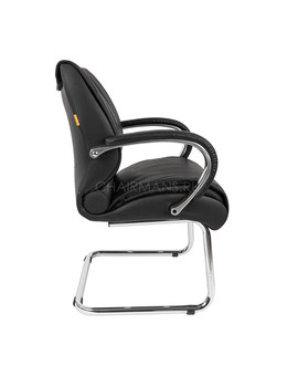 Кресло посетителя Chairman 445 кожа черный, изображение 3