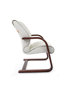 Кресло посетителя Chairman 445 WD кожа белый, изображение 3