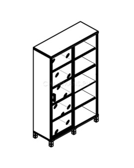 Стеллаж-купе Skyland BORN 440.2 бургунди, изображение 2