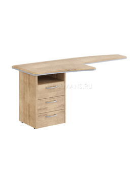 Брифинг-приставка с тумбой Skyland DIONI DB 1880(L) дуб каньон, изображение 1